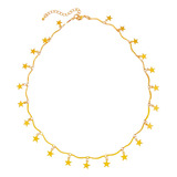 Collar Choker De Estrellas Con Baño De Oro 18k