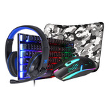 Kit Gamer Teclado Mouse Evolut Hawke Rgb Abnt2