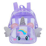 Mochila Escolar Con Forma De Unicornio Para Niña, Transparen