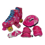 Patines + Kit Protección Niña Deporte Infantil Luces Skates!