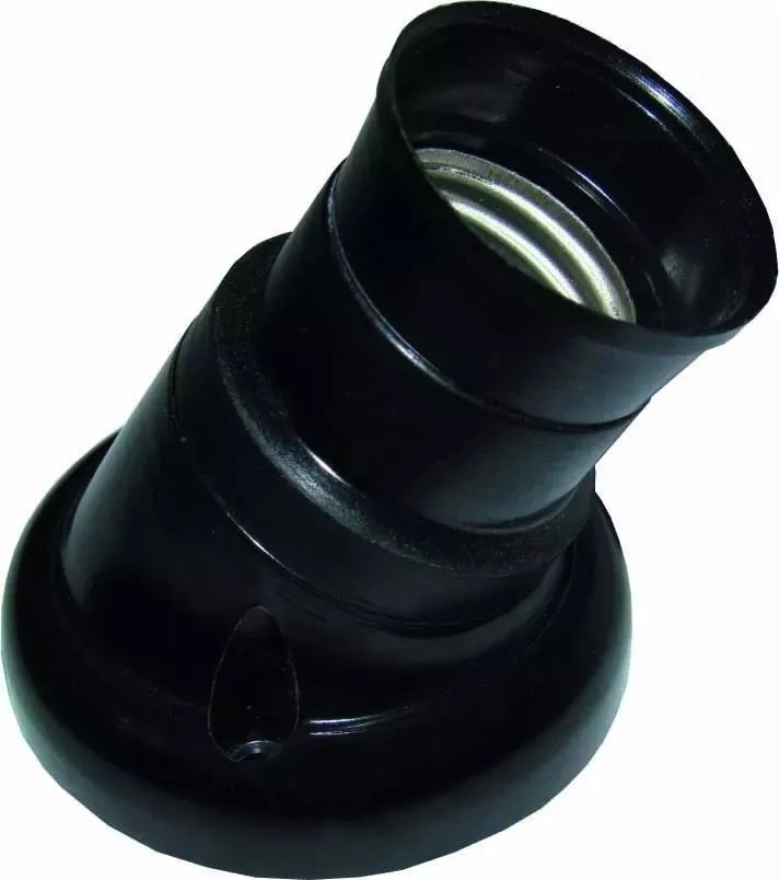 PORTALAMPARA RECEPTACULO CURVO NEGRO E27