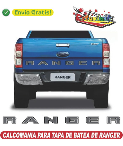 Sticker Ranger Para Tapa De Batea De Ford Ranger 2021-2022