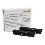 Toner Xerox Negro Dual Pack Phaser 3052/6,000pág - 106r02782 Color De La Tinta Negro