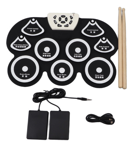 Set Electrónico Para Niños Drum Practice Pad, Impermeable Y