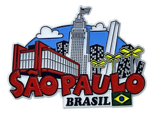 Imã Turístico Emborrachado São Paulo Brasil