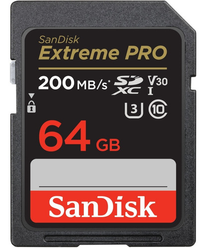 Memoria Sd 64gb Sandisk Extreme Pro Sdxc U3 V30 4k 200mb/s