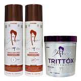 Kit Escova Marroquina Chinesa + Trittox Matizador Loiros 3x1