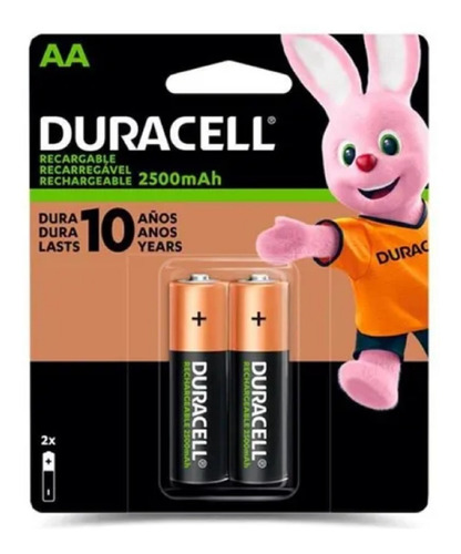 Pilha Recarregável Aa 2500-mah (cartela C/2 Pilhas) Duracell