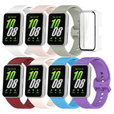 7 Correas Silicon + Pc Funda Mica Para Samsung Galaxy Fit3