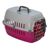 Transportadora Mascota Perro Puerta Metal Moderna Rosa