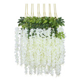 12 Piezas De Seda Artificial Wisteria Vine 3.6 Pies Rat...