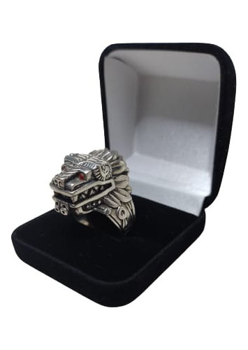 Anillo Hombre Quetzalcóatl Plata 925 Maciza Esterlina 