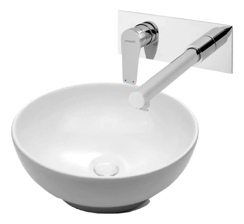 Combo Bacha De Baño Porcelana Redonda A013 + Grifería Next