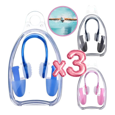 3 Set Tapones Oídos Y Nariz Silicona Natación Nadar F | MercadoLibre