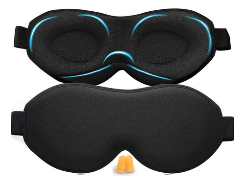 Antifaz 3d De Esponja Para Dormir Adjustable Con Tapones