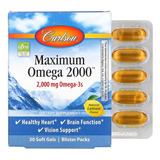 Carlson Labs, Maximum Omega 3 2000mg Epa 1250mg 30 Caps Sfn