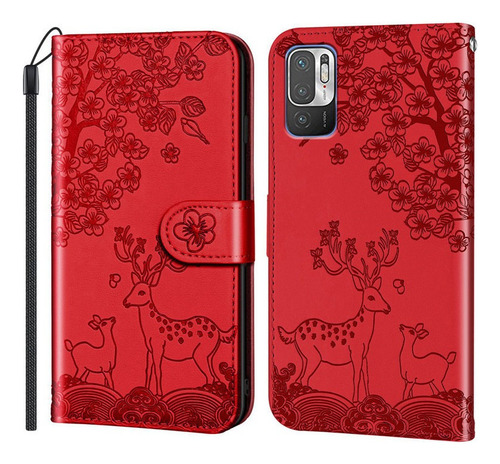 Estuche For Teléfono Con Tarjeta Red Sika Deer Para