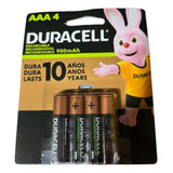 Pilha Recarregável Aaa Palito Duracell Com 4 Unidades