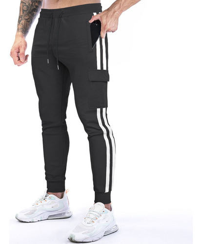 Gym Pants Deportivo Ejercicio Casual Jogger Con Bolsillos