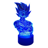 Goku Dragón Ball Z Lámpara Led 3d 7 Colores En Uno