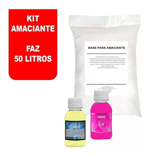 Kit Base Amaciante + Corante + Essência + Frete = 50 Litros 