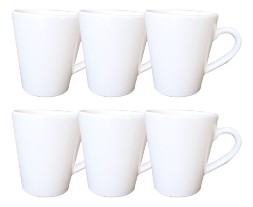 6 Tazas Conicas Cerámica Cafe Te Desayuno Asa Gota Jarro Mug