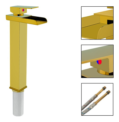 Grifo Llave Alta Cascada Para Lavamanos