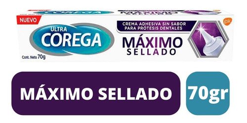 Ultra Corega Maximo Sellado Crema Adhesiva Sin Sabor X 70g