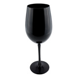 Copa De Cristal Para Vino Negro Mate Elegante 