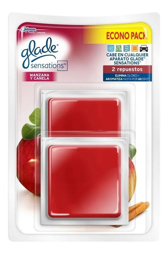 50 Pz Glade Sensations Glass Repuesto 8g Manzana Canela