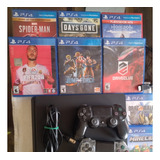 Sony Playstation 4 Slim 1t 2 Controles  Y 8 Juegos