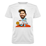 Polera Deportiva Poliéster Niños Diseño Futbol Messi Cartoon