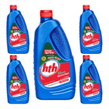 Kit 5 Algicida Choque Hth Solução Água Verde 1 Litro Piscina