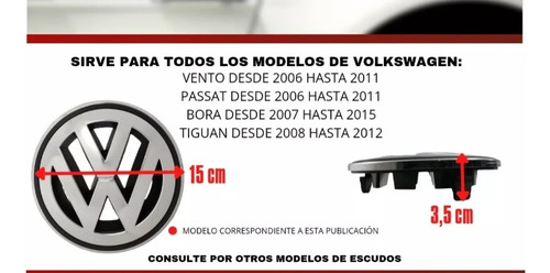 Escudo Insignia Logo Vw Vento Bora Passat Tiguan Parrilla Foto 2