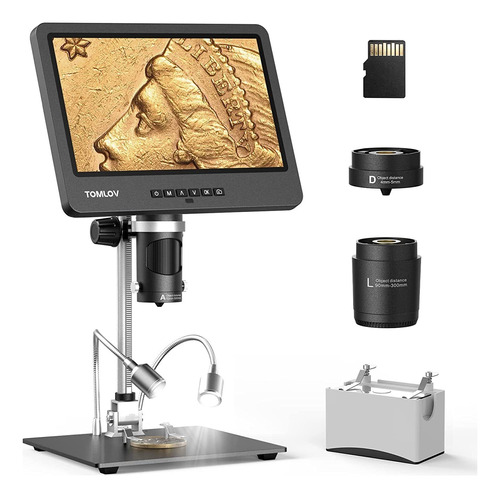 Microscopio Digital Tomlov Dm602 Pro 10.1 2000 X 3 Lentes Y