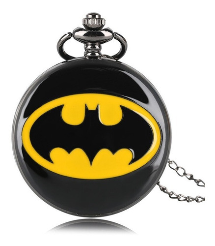 Reloj De Bolsillo Batman Logo Clásico Murciélago Dc Comics