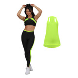 Kit Conjunto Fitness Feminino Roupa Academia Legging Cropped