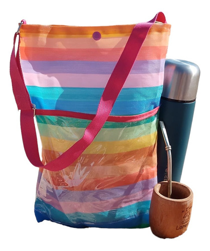 Bolsa Matera Rafia Plastica Multicolor 