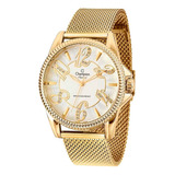 Relógio Champion Feminino Cn27358m Dourado - Grande 43mm