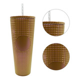 Termo Tumbler Vaso Studded Plastico Popote 700 Ml Colores Color Champagne Perla Plano