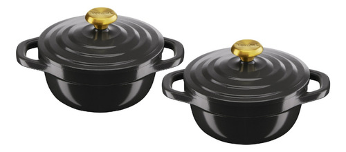 Set 2 Mini Cocotte Air Tefal 11cm Negro