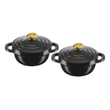 Set 2 Mini Cocotte Air Tefal 11cm Negro