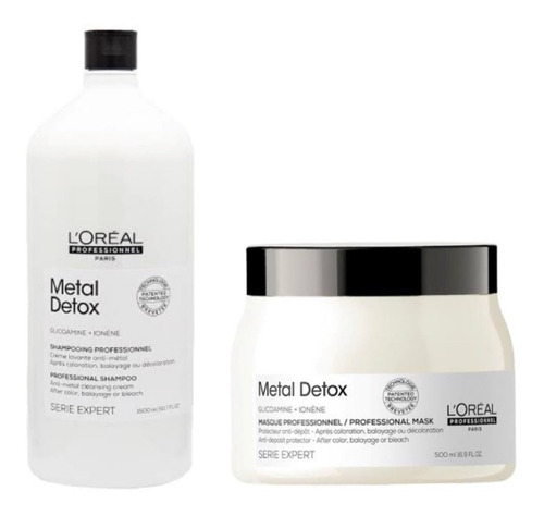 Loreal Metal Detox Kit Shampoo 1500 Ml + Mascarilla 500 Ml