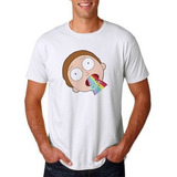 Polera Morty Blanca De Rick And Morty