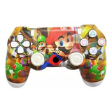 Control Joystick Inalámbrico Compatible Ps4 Diseño Mario 