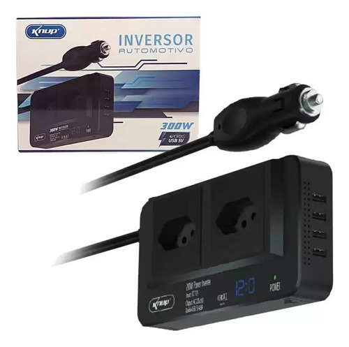 Inversor 12v Automotivo Veicular 300w 4 Usb 5v 220v Digital