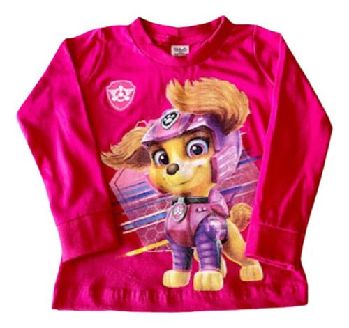 Camiseta Infantil Skye Patrulha Canina Manga Longa 