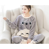 Inverno Femenino Conjunto De Fanela Cinza Totoro Padrão 