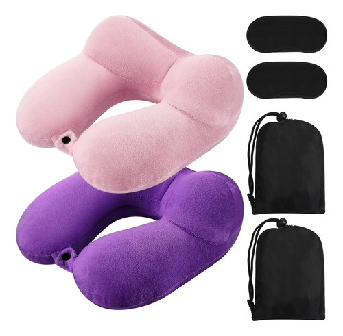 Sintuff Paquete De 2 Almohadas Inflables De Viaje Para Avion