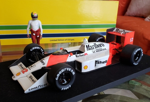 Ayrton Senna Mclaren Mp4/4 Auto Y Figura Esc 1/18